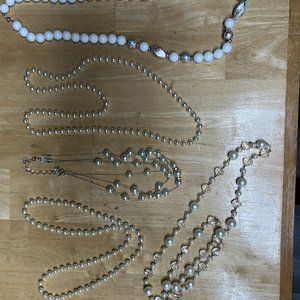 5 Ladies Costume Jewelry Pearl Necklaces Great Mother's Day Gift